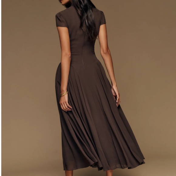 Reformaiton Maven Midi Dress - Mole Cafe Chocolate - Picture 11 of 12